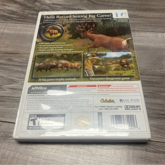 Wii Game Cabela's Big Game Hunter With Manual Excellent Condition T-teen - Picture 2 of 4